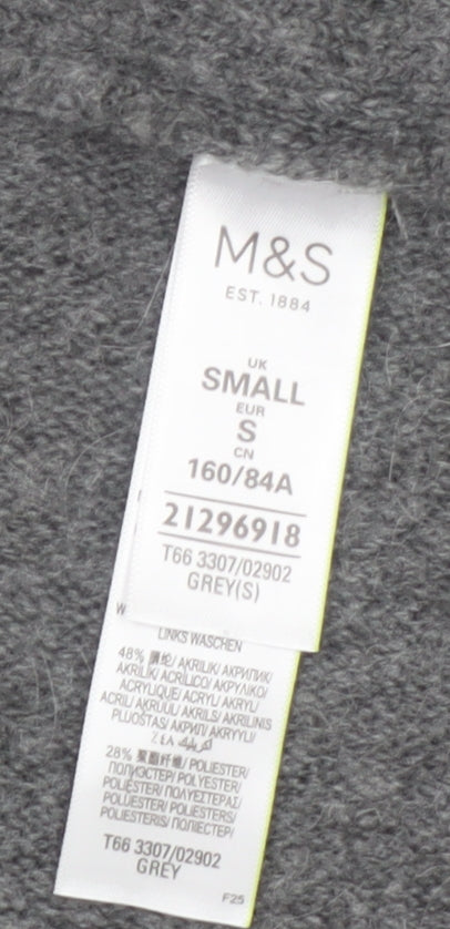 Marks & Spencer Women’s Grey Small Open Cardigan Mohair Blend Knit