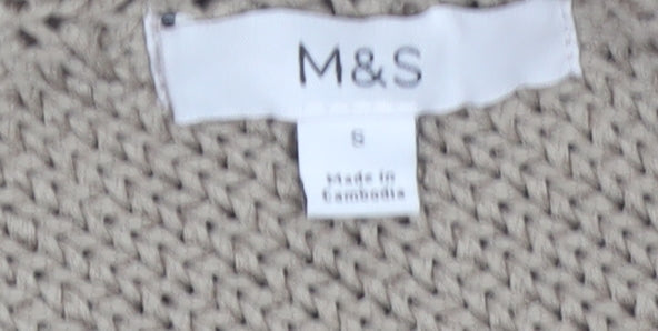 Marks & Spencer Women’s Beige Asymmetrical Knit Jumper Size S