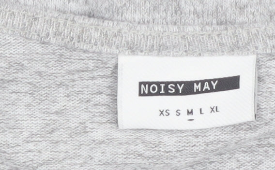 Noisy May Women's Grey Wrap Jersey Blouse Top Size M