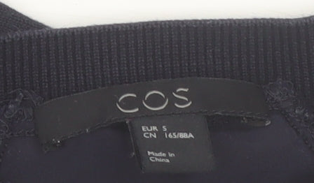 COS Women’s Navy Blue Long Sleeve Modal Blend Blouse Size S