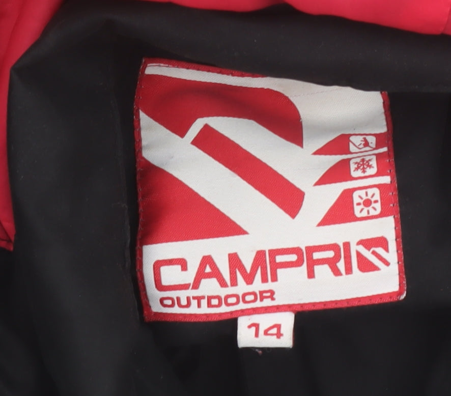 Campri Womens Black Hooded Puffer Jacket Size 14 Winter Outdoor Coat