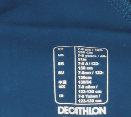 Kalenji Boys Blue 7-8 Years 1/2 Zip Hooded Running Sweatshirt