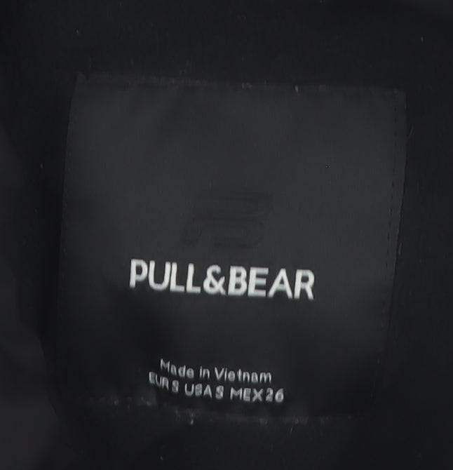 Pull&Bear Women Black Size 8 Puffer Jacket Winter Warm Polyester