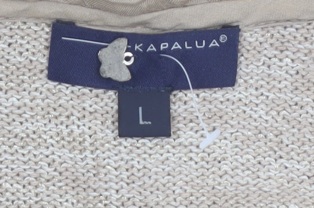 Kapalua Women’s Beige Linen Silk Blend Shawl Collar Suit Jacket L
