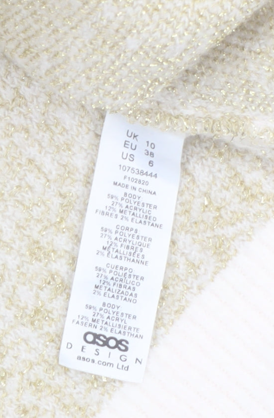 ASOS DESIGN Women’s Ivory Xmas Pullover Jumper Size 10