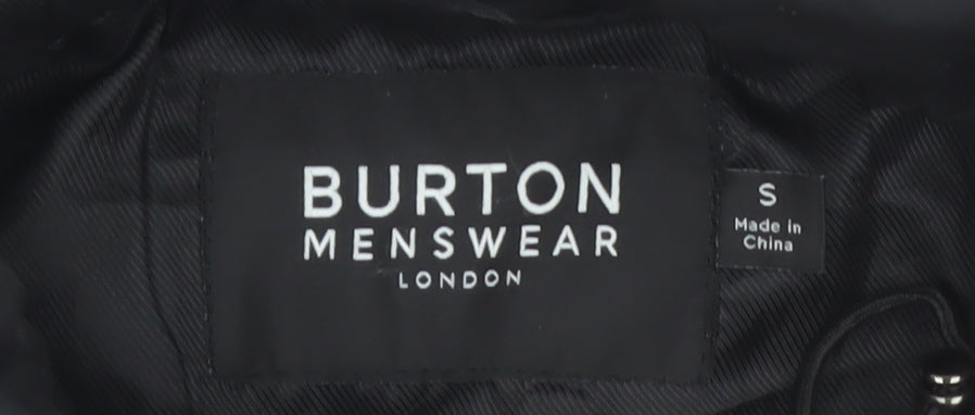 Burton Menswear London Men's Black Small Hooded Cotton Windbreaker Jacket