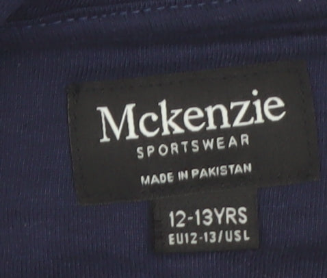 McKenzie Boys Navy Pullover Hoodie 12-13 Years Cotton Blend Sportswear