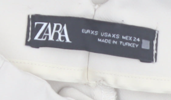Zara Women's Beige High Rise Tailored Tapered Trousers XS