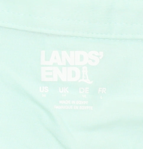 Lands' End Women's Green Cotton Polo Shirt Size M