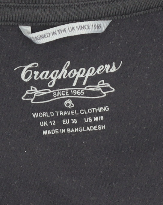 Craghoppers Womens Black Long Sleeve Button-Up Top UK 12