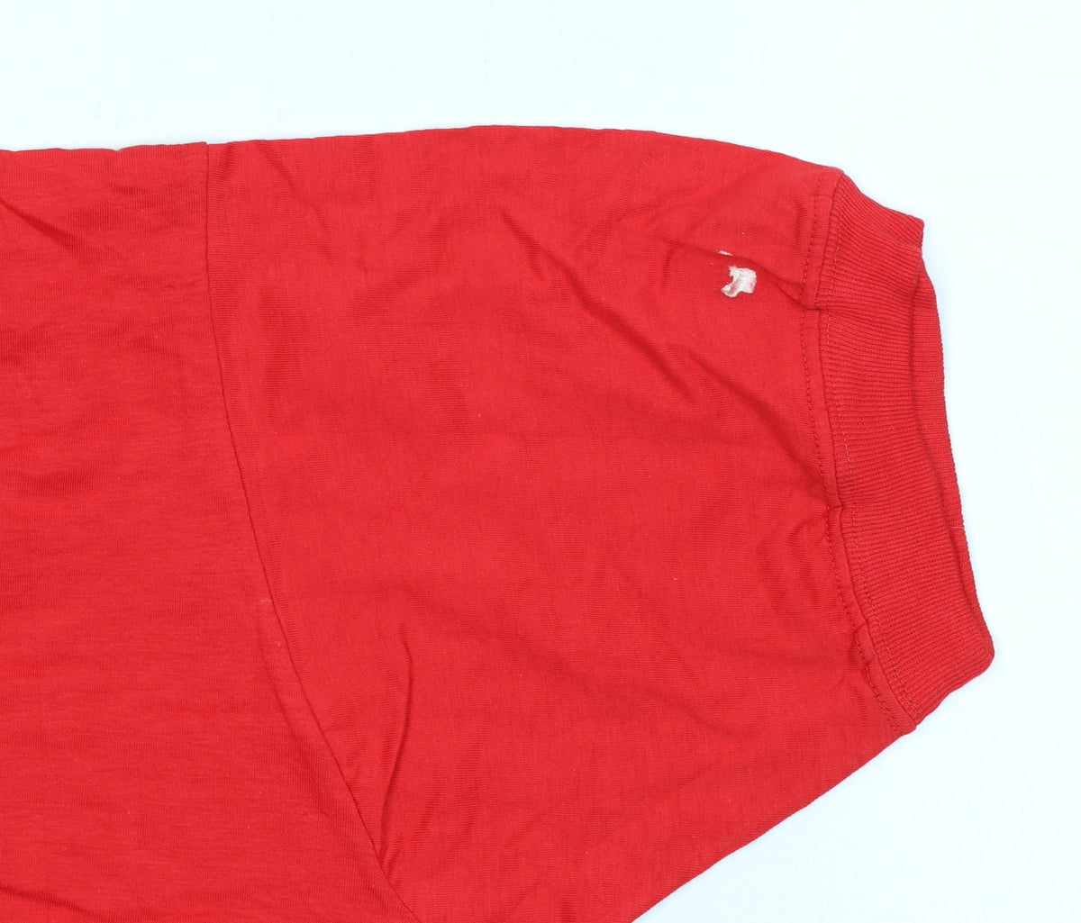 MEMO Red Women's Short Sleeve Cotton Button-Up Top S