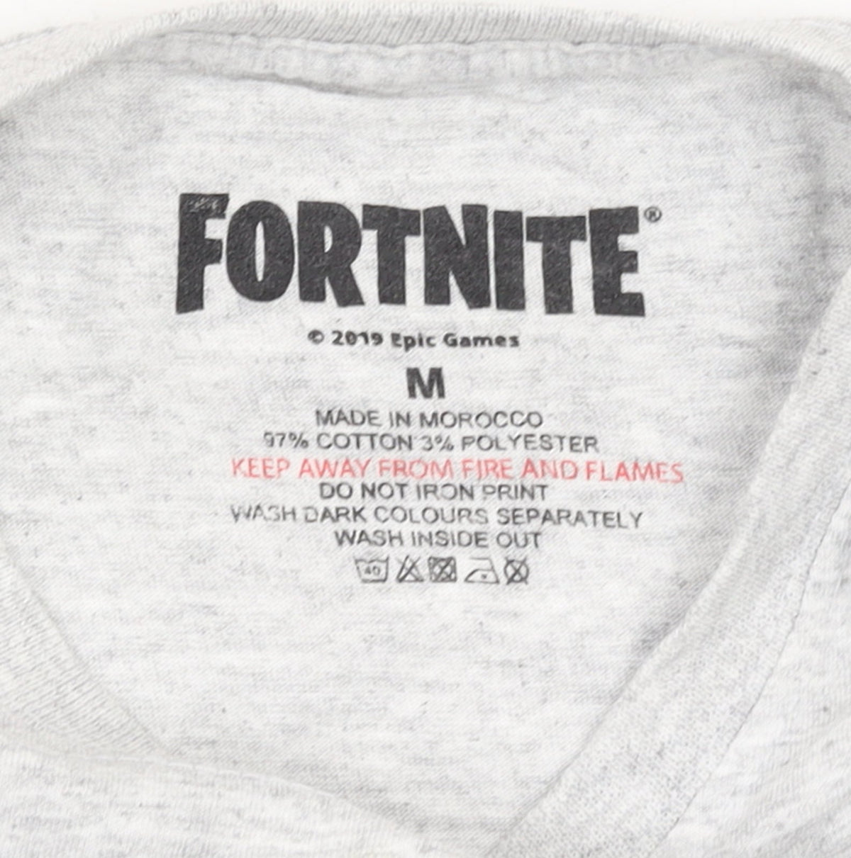 Fortnite Men’s Grey Graphic Llama Short Sleeve T-Shirt Size M