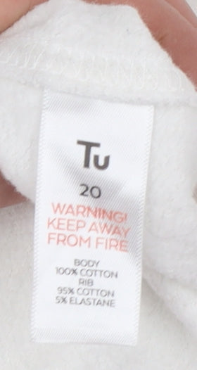 Tu Coca-Cola Women White Cotton Pullover Sweatshirt Size 20