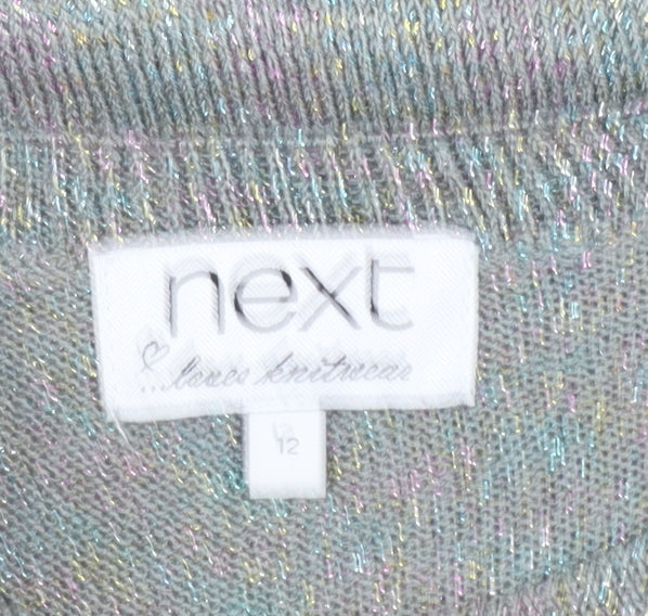 Next Women Silver Sleeveless Knit Vest Jumper Size 12