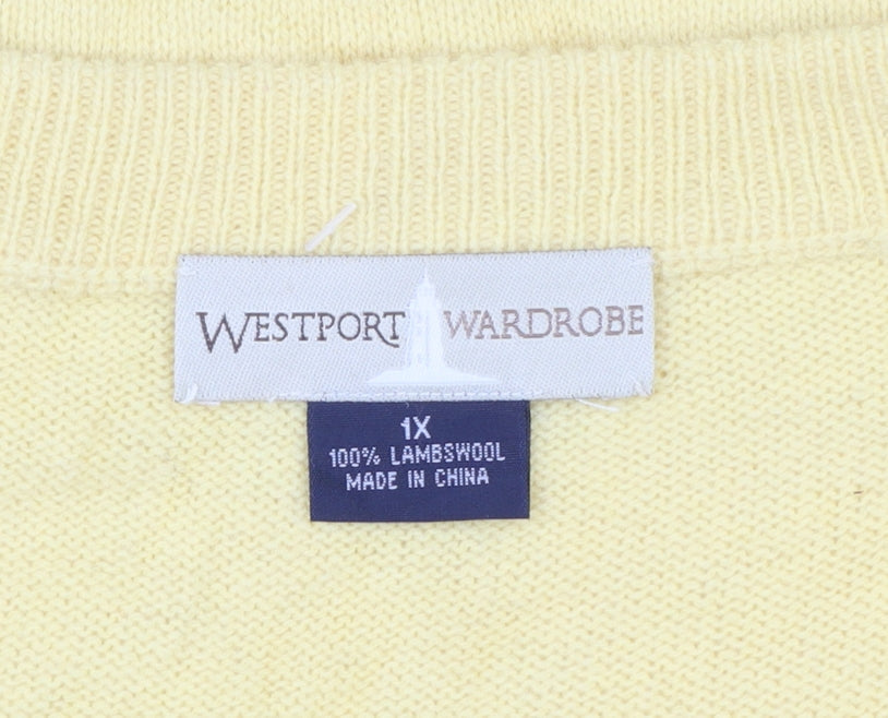 Westport Wardrobe Men's Yellow Lambswool V-Neck Vest 2XL