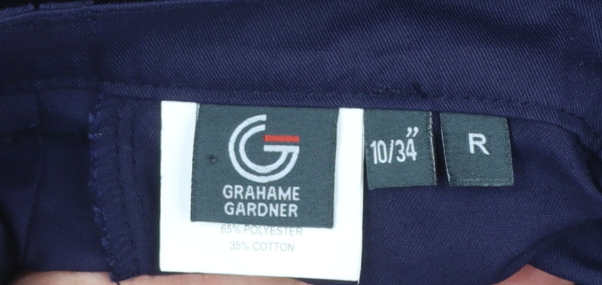 Grahame Gardner Women's Blue Workwear Straight Leg Trousers Size 10