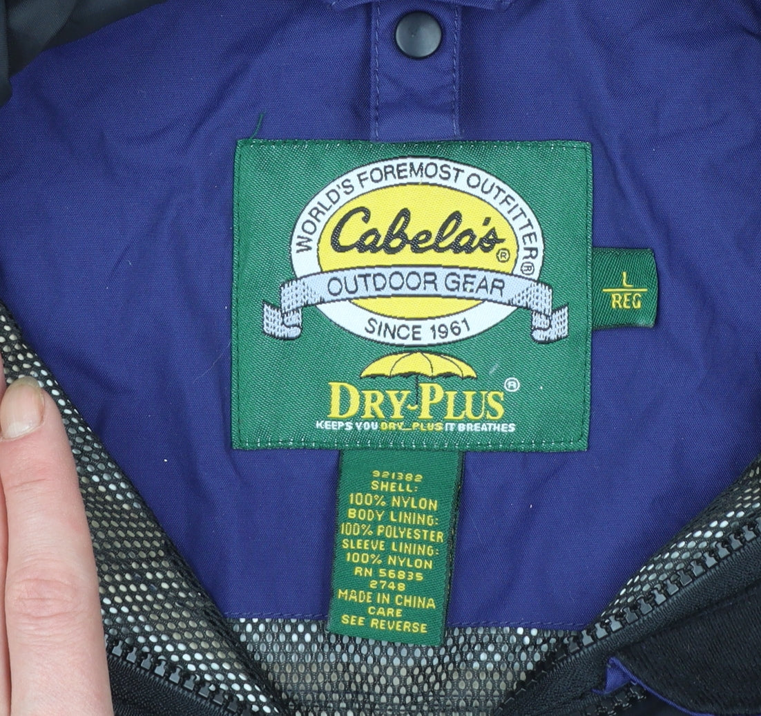 Cabela's Men's Blue Waterproof Nylon Anorak Jacket L Regular