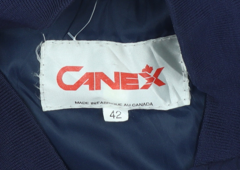 CANEX Men's Blue Bomber Jacket Size 42 Regular Cotton Blend