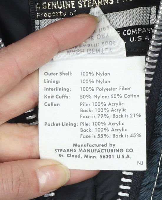 Stearns Ladies Blue Medium Nylon Fur Collar Winter Coat Jacket