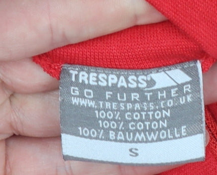 Trespass Women's Red 1/4 Zip Pullover Sweatshirt Size S Cotton