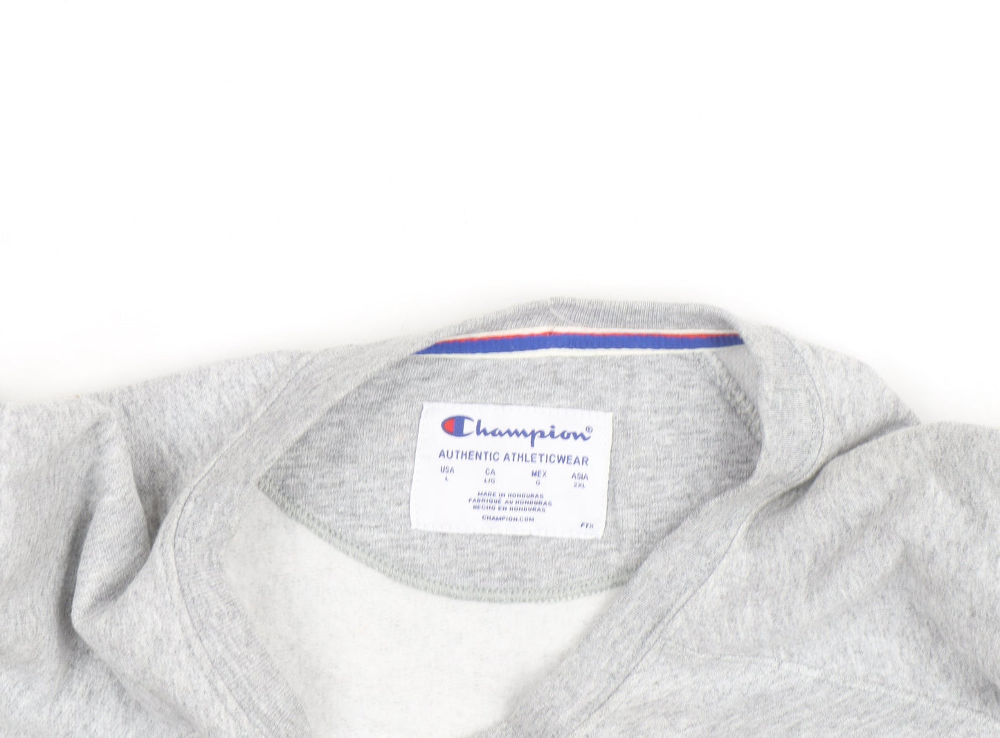 Champion Men's Grey Logo Pullover Sweatshirt Size L