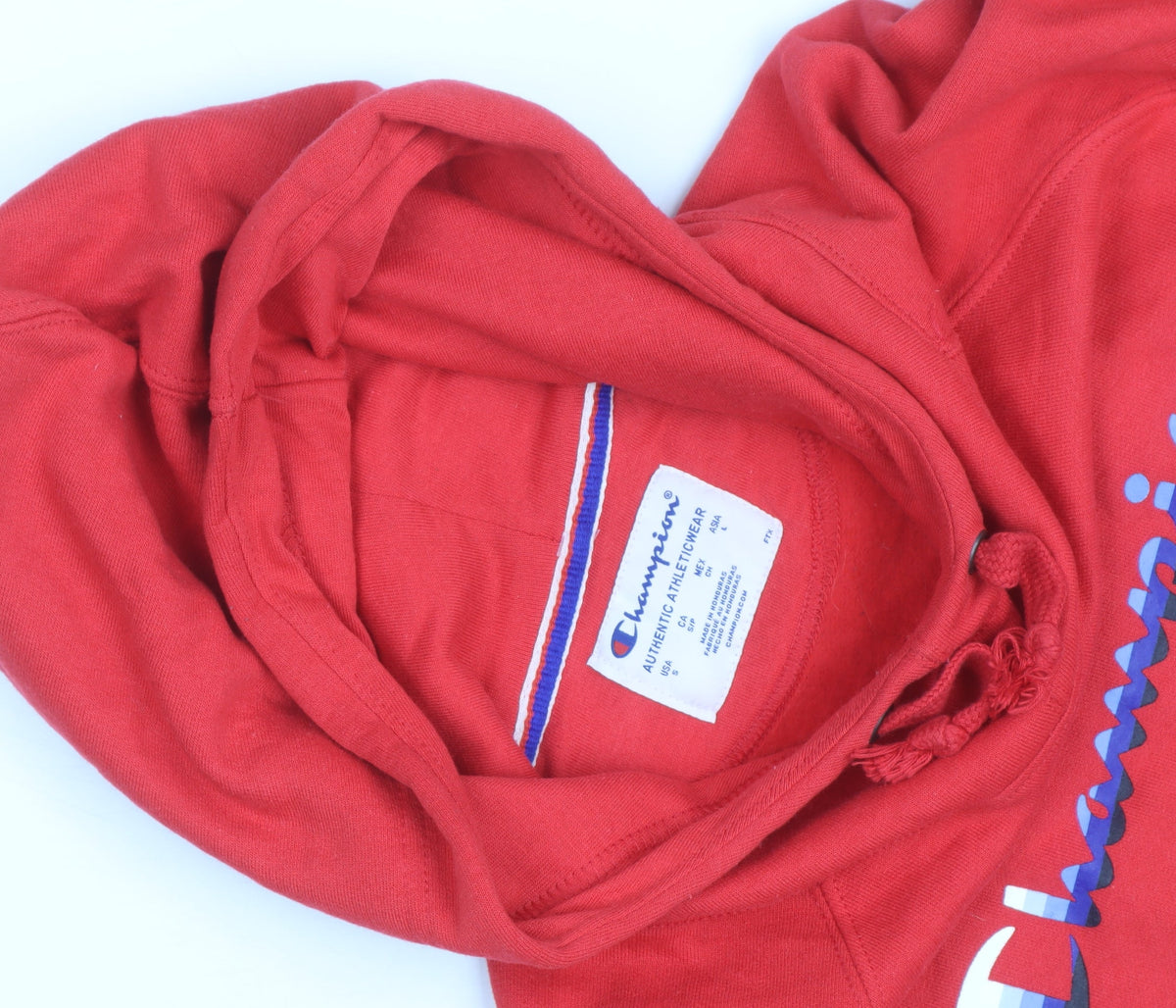Champion Mens Red XL Pullover Hoodie with Logo Front