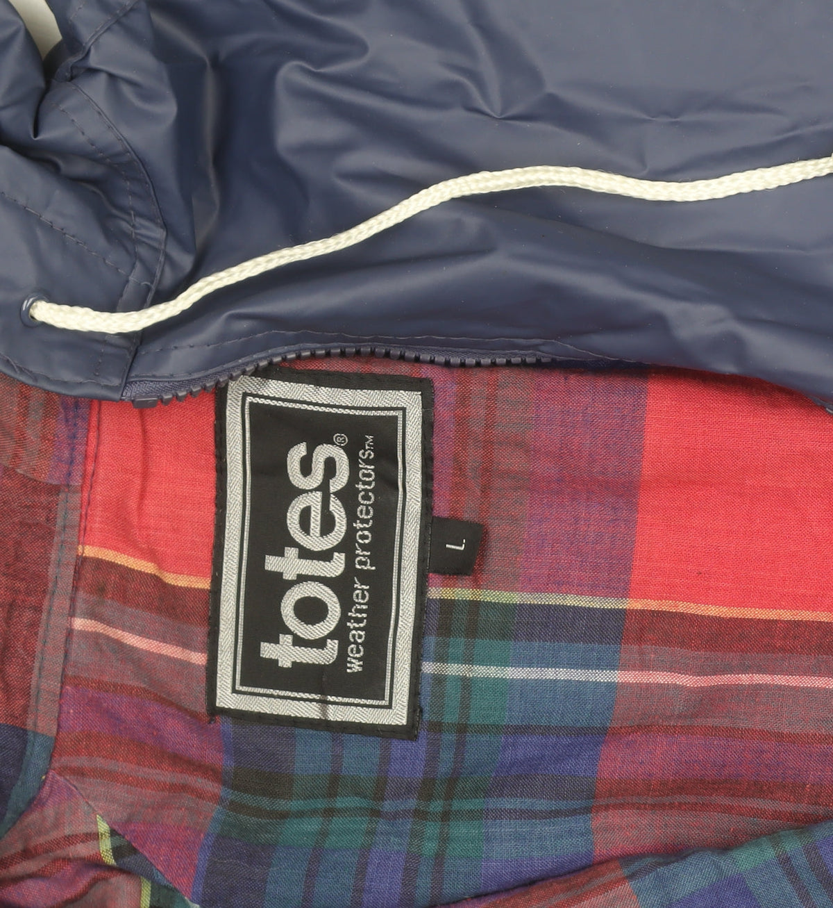 Totes Men’s Blue Hooded Waterproof Rain Coat Jacket L
