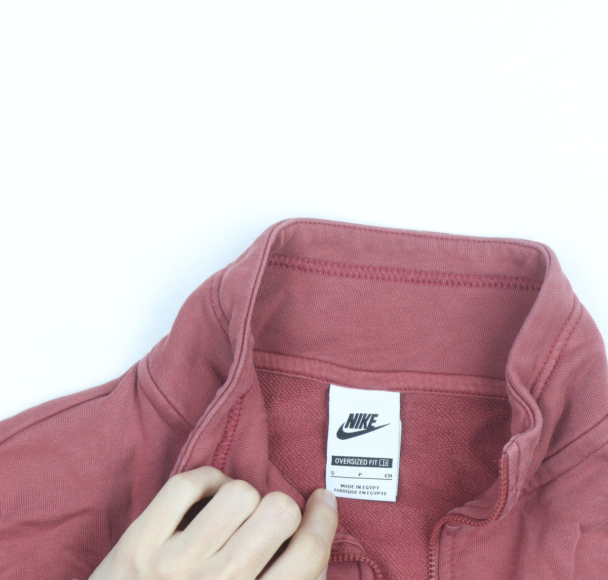 Nike Men's Red 1/4 Zip Mock Neck Oversized Sweatshirt Size S