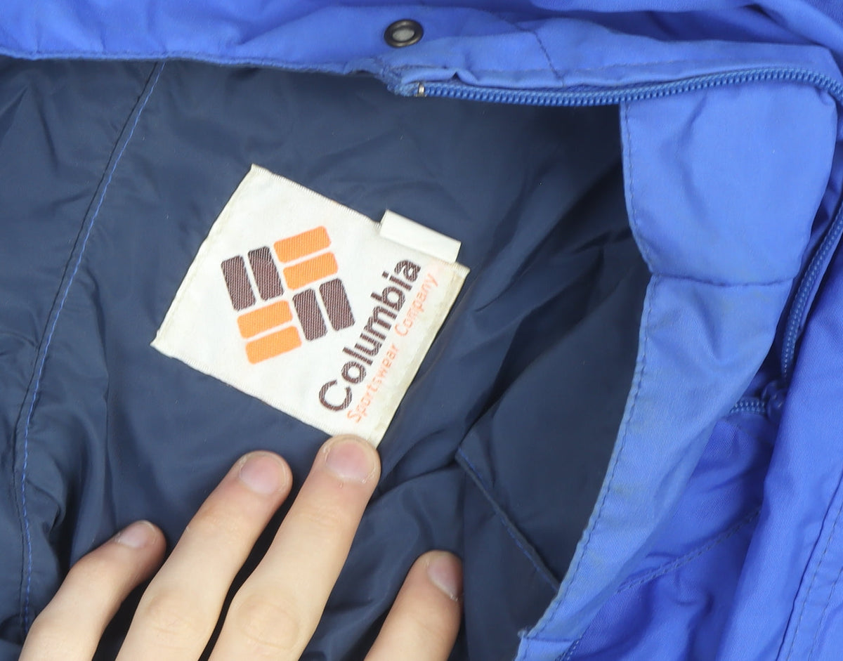 Columbia Men's Blue Nylon Hooded Anorak Jacket Size L Outdoor