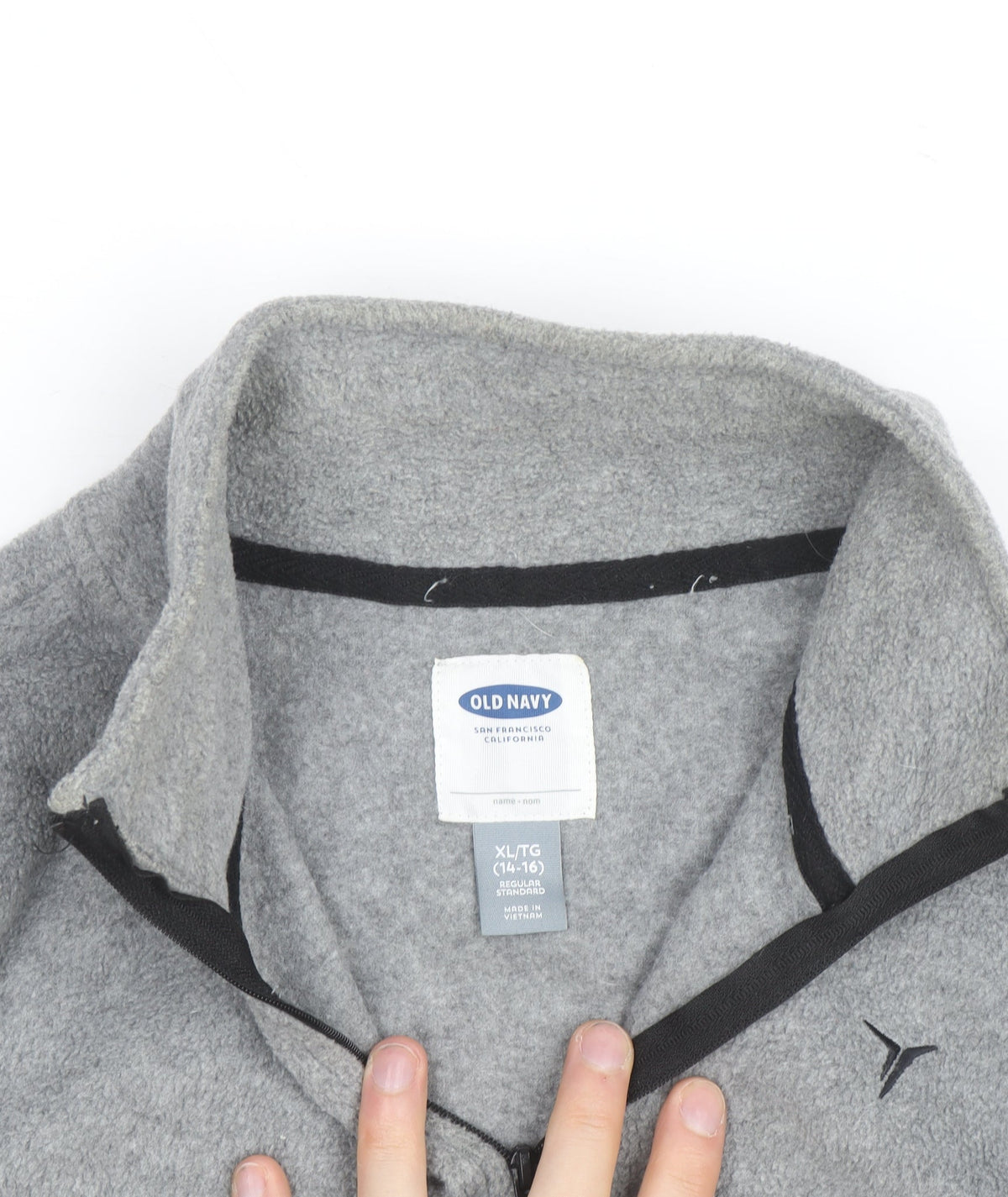 Old Navy Boys Grey Fleece 1/4 Zip Sweatshirt XL (14-16) Regular Fit