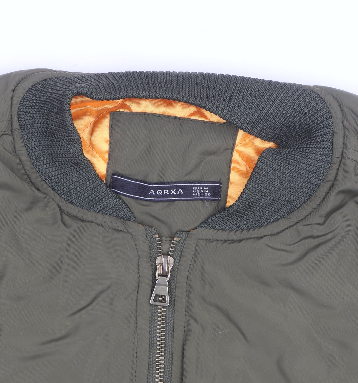 AQRXA Men's Green M Bomber Jacket Full Zip Casual Style