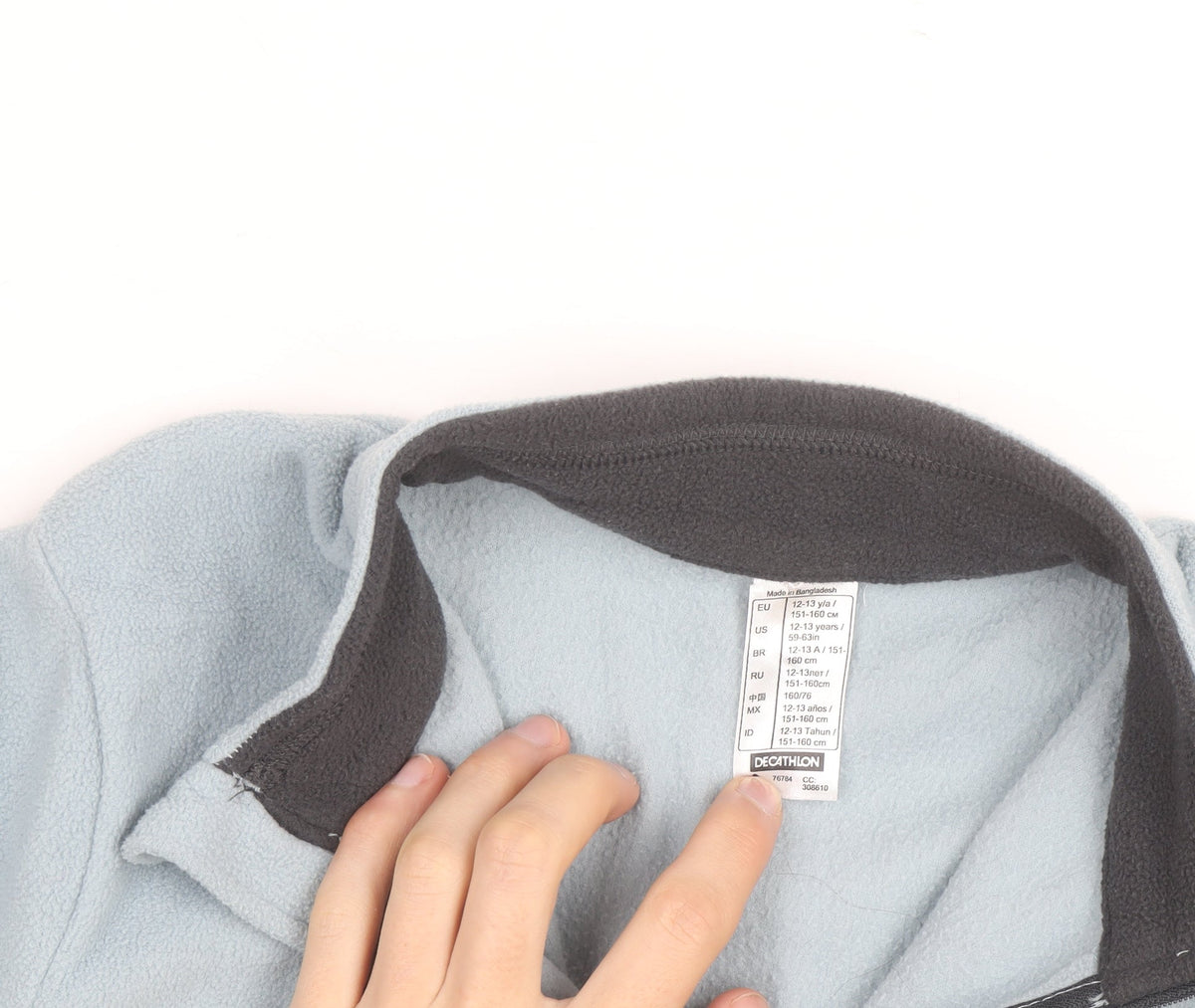 Quechua Boys Blue Fleece 1/2 Zip Pullover Sweatshirt 13-14 Years