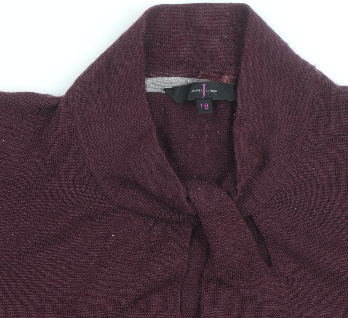 Jasper Conran Womens Purple Wool Blend Cowl Neck Jumper Size 18