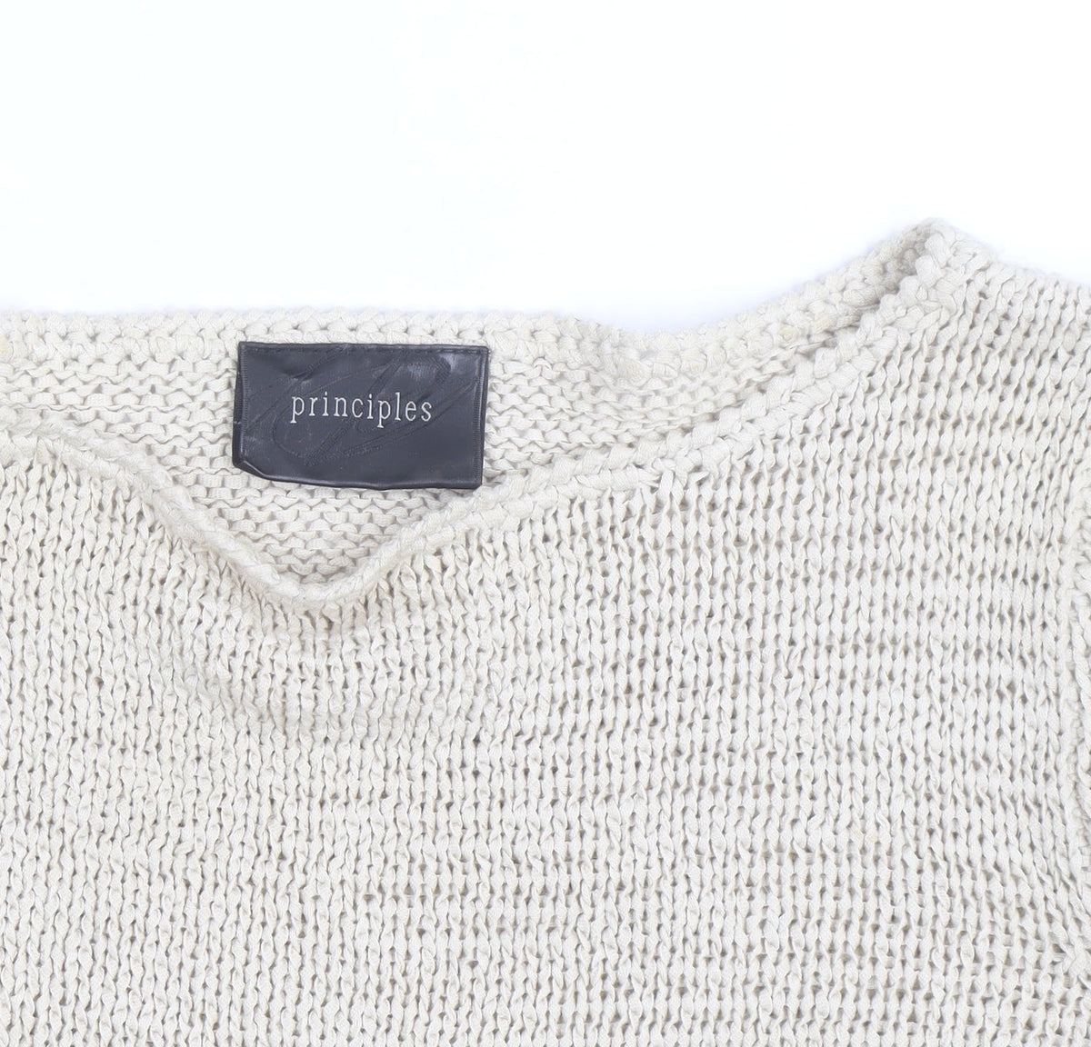 Principles Women’s Ivory Cotton Open-Knit Jumper Size 14