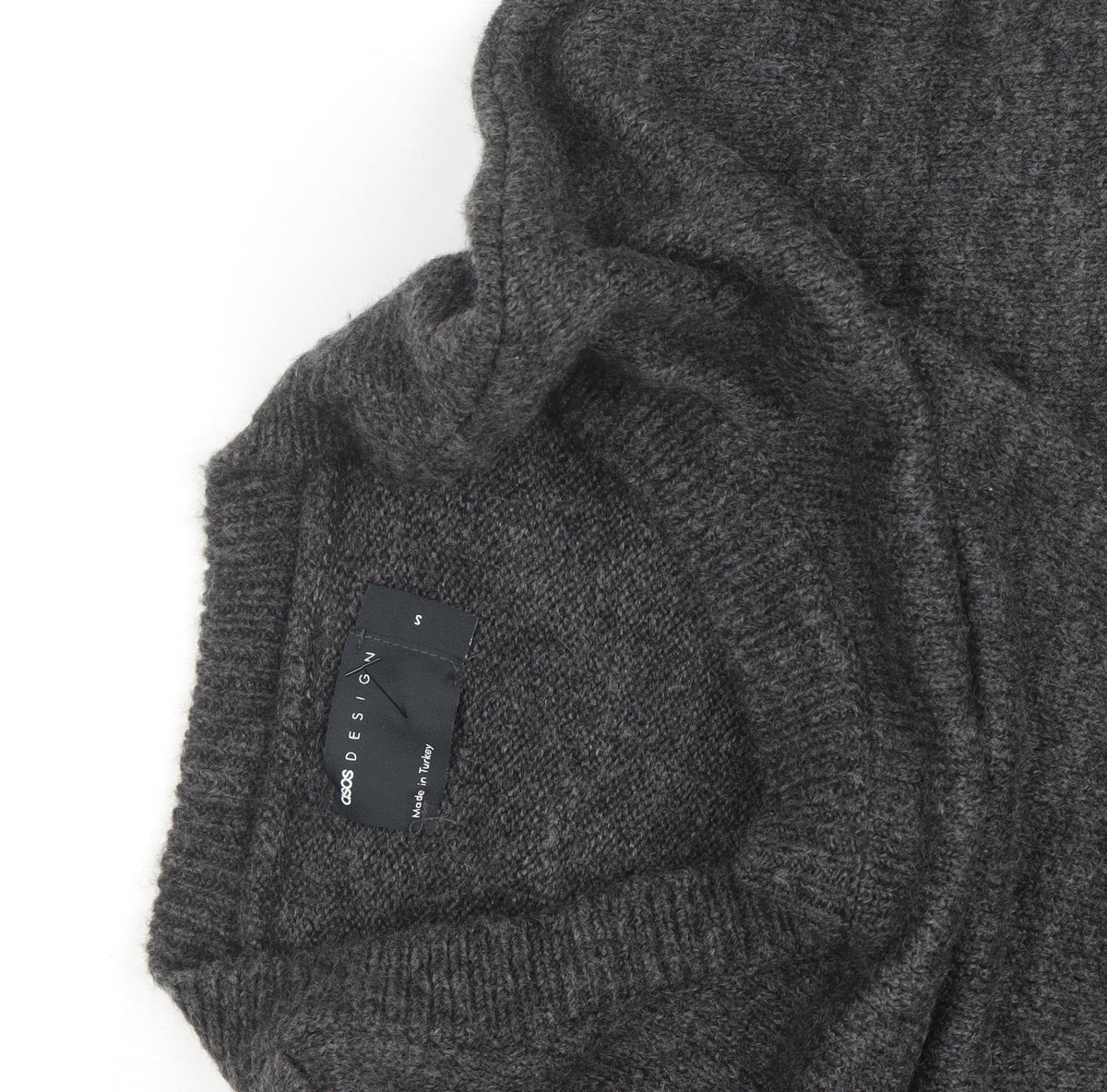 ASOS Women’s Grey Wool Blend Crew Neck Long Sleeve Jumper Size S