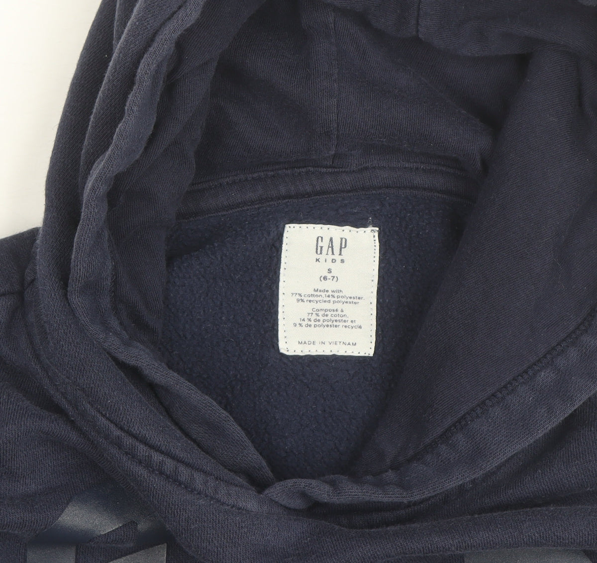 Gap Boys Navy Blue Pullover Hoodie 6-7 Years Cotton Blend Logo Design
