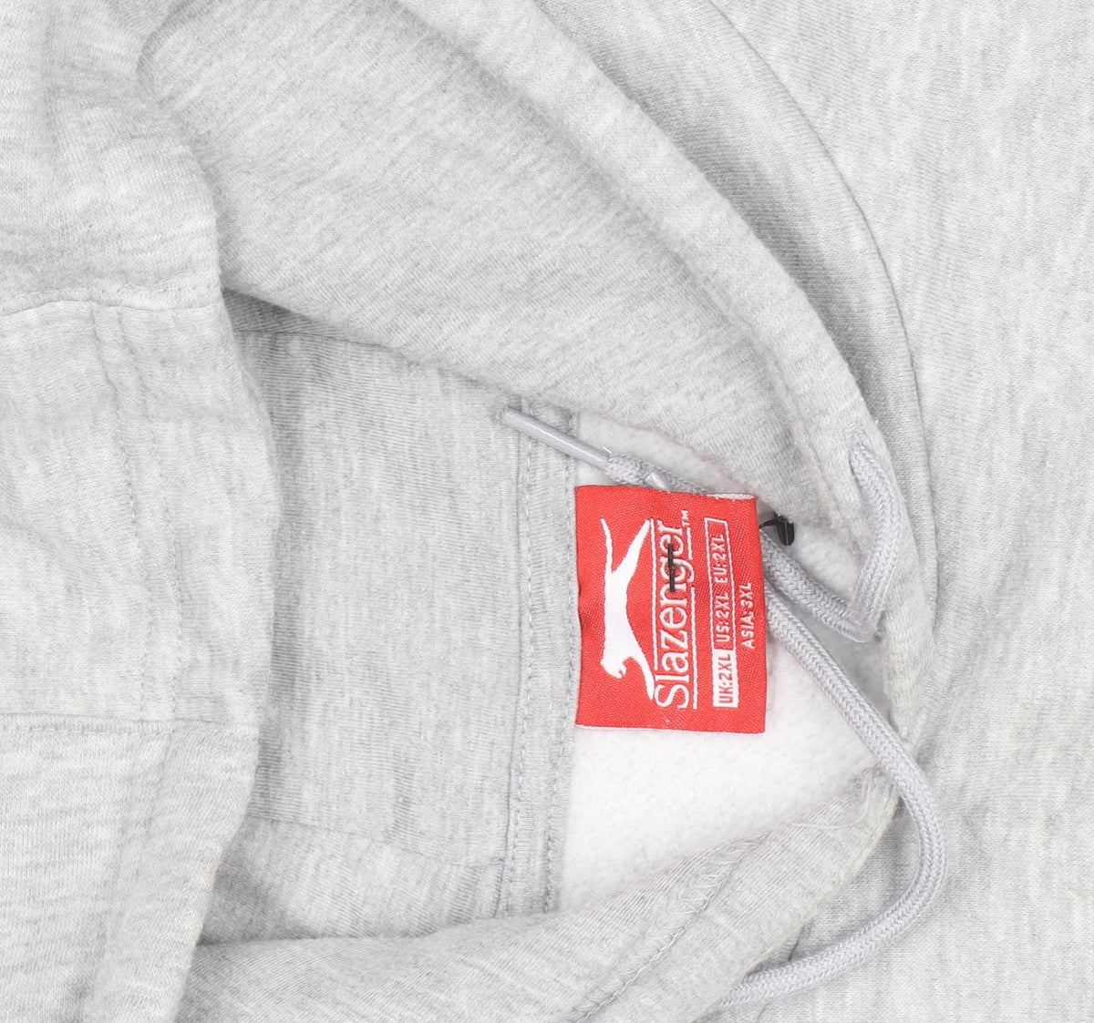 Slazenger Men's Grey 2XL Pullover Hoodie with Logo and Pocket