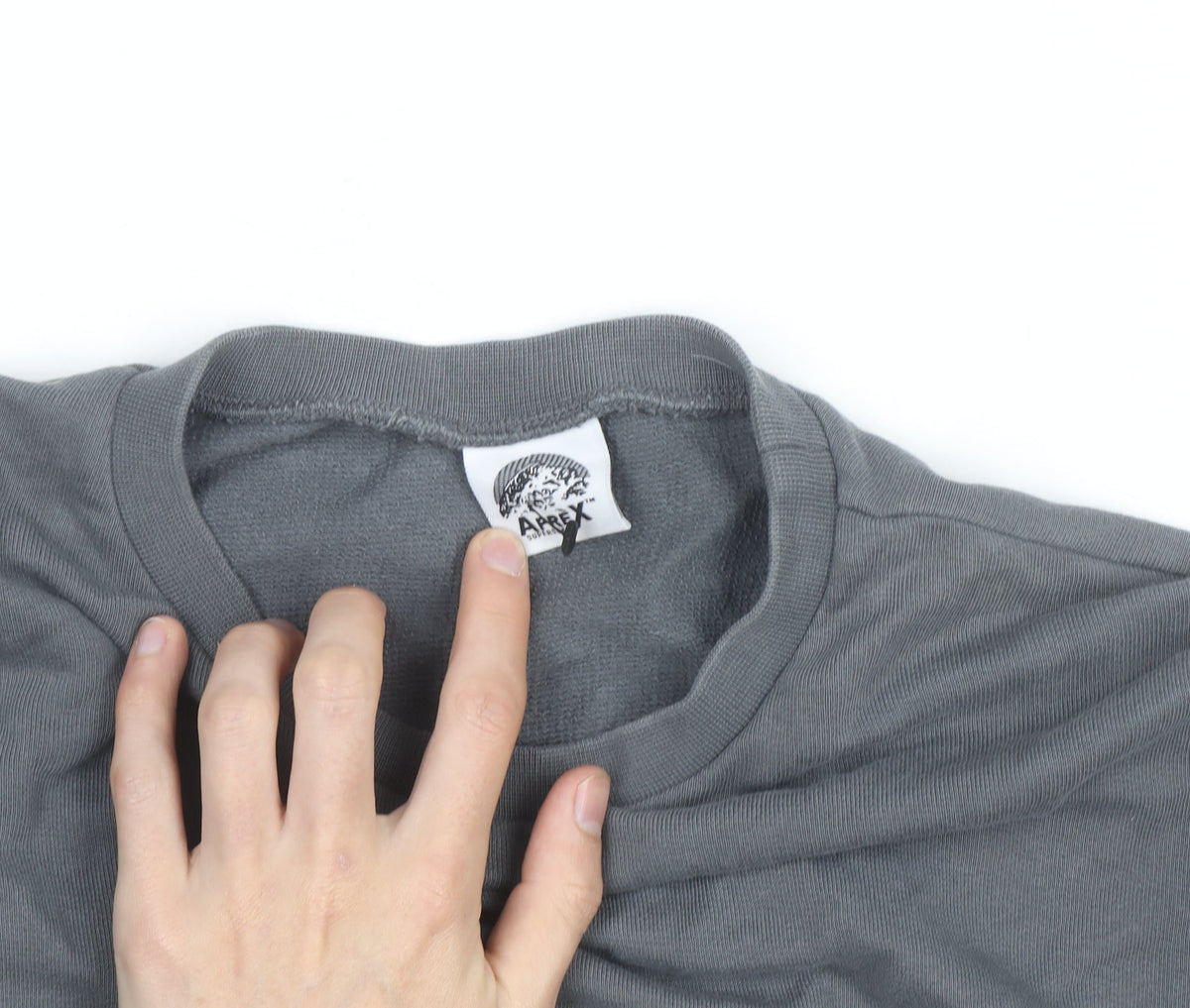 Apres Mens Grey Crew Neck Pullover Sweatshirt Medium with Logo Pockets