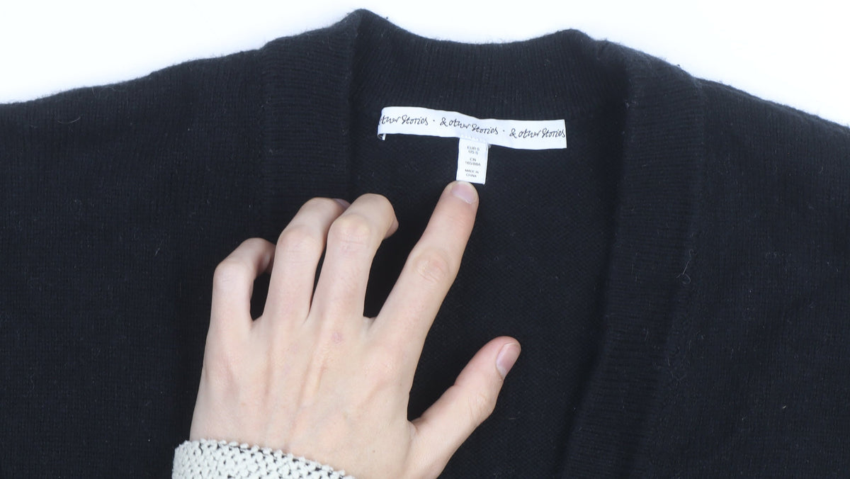 & Other Stories Women Black Wool Long Sleeve Cardigan Size M