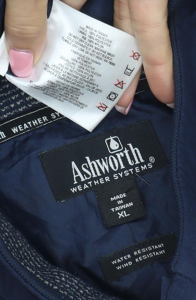 Ashworth Men's Blue XL Weather Systems Short Sleeve Mock Neck T-Shirt