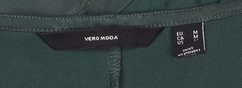 Vero Moda Women's Green Lace V-Neck Short Sleeve T-Shirt M