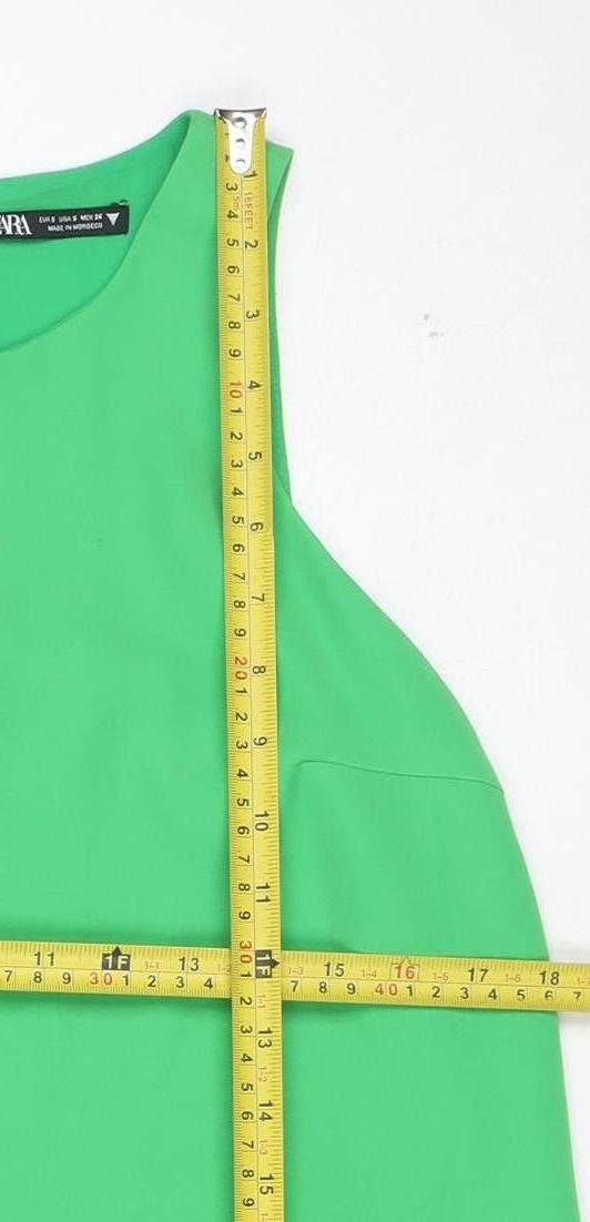 Zara Women Green Sleeveless Playsuit Size 8 Polyester Jumpsuit