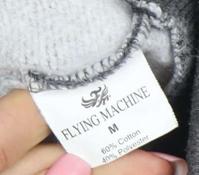 Flying Machine Men's Grey Full Zip Sweatshirt Medium
