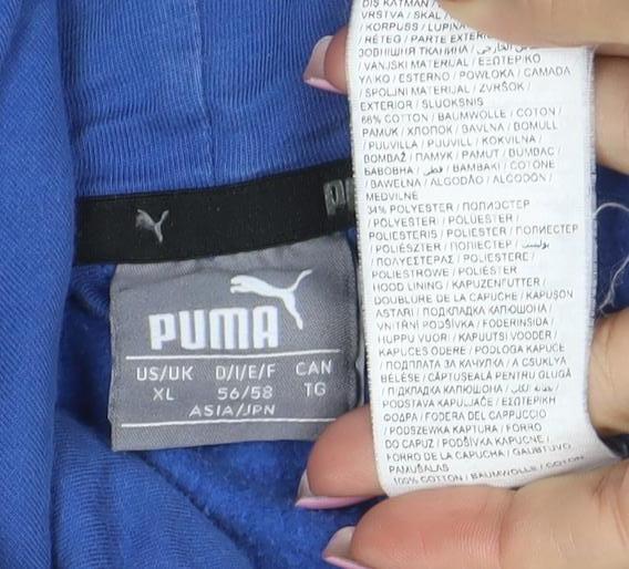 Puma Men's Blue Full Zip Hoodie XL Logo Sportswear