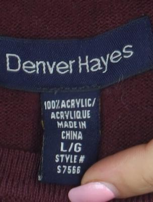 Denver Hayes Men's Brown Argyle Acrylic Crew Neck Jumper Size L