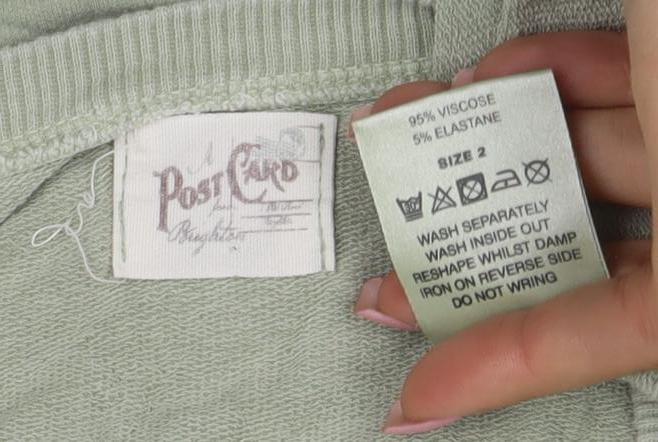Poste Cute Women’s Green Relaxed Pullover Sweatshirt Size 2 Viscose Blend