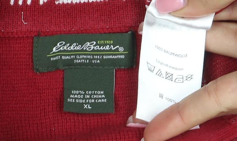 Eddie Bauer Men's Red Fair Isle 1/2 Zip Cotton Winter Jumper XL