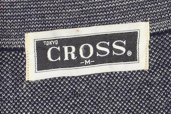 CROSS Men's Blue Geometric V-Neck Cotton Blend Jumper M