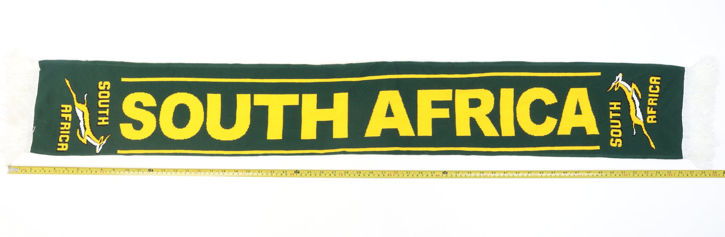South Africa Green and Yellow Men's Knit Scarf with Tassels