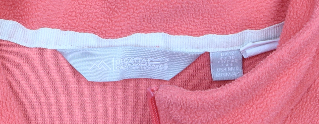 Regatta Great Outdoors Coral Pink 1/4 Zip Fleece Sweatshirt UK 12